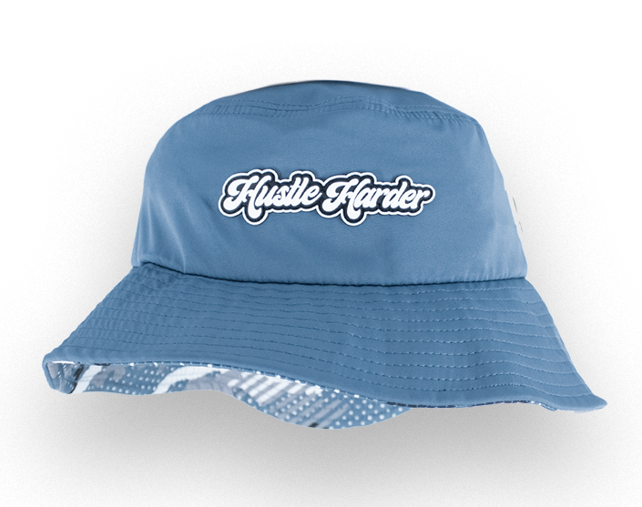 Hustle Harder Steel Blue Bucket