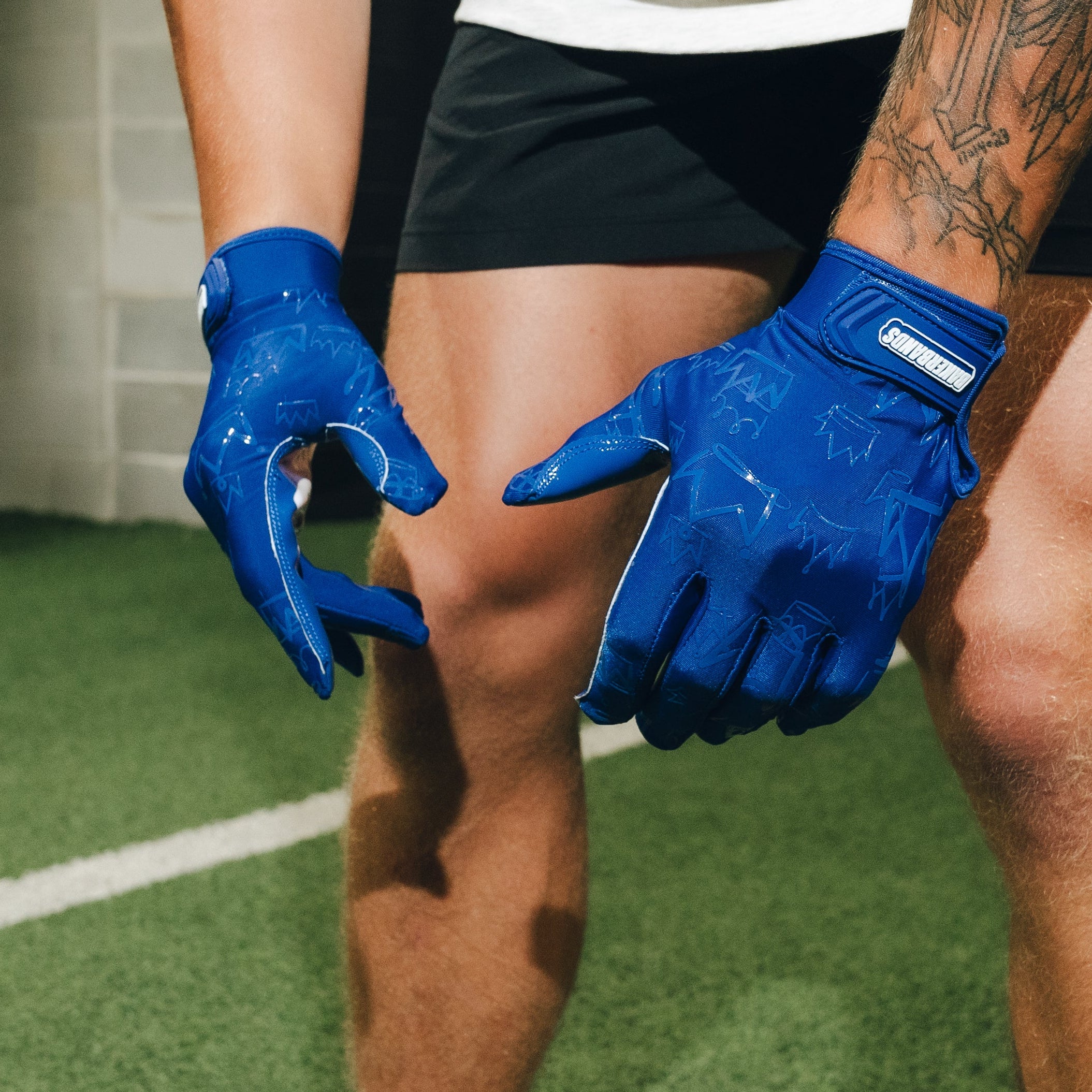 Blue Football Gloves