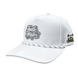 White Hustle Harder Snapback
