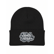 Black Hustle Harder Beanie