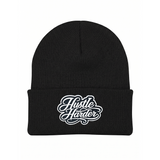 Black Hustle Harder Beanie