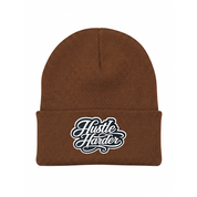 Brown Hustle Harder Beanie